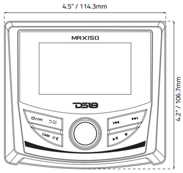 DS18 MRX150 Marine Radio Bluetooth 5.0 AM/FM/WB USB IP65