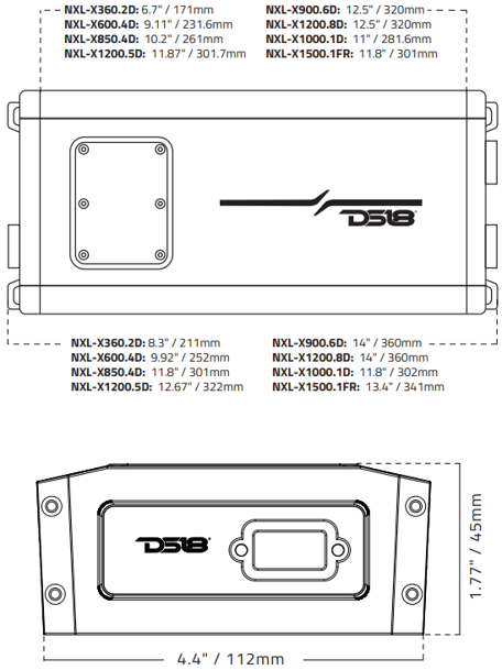 DS18 NXL-X600.4D – Leistungsstarker 4-Kanal Marine-Verstärker für Boote und Yachten