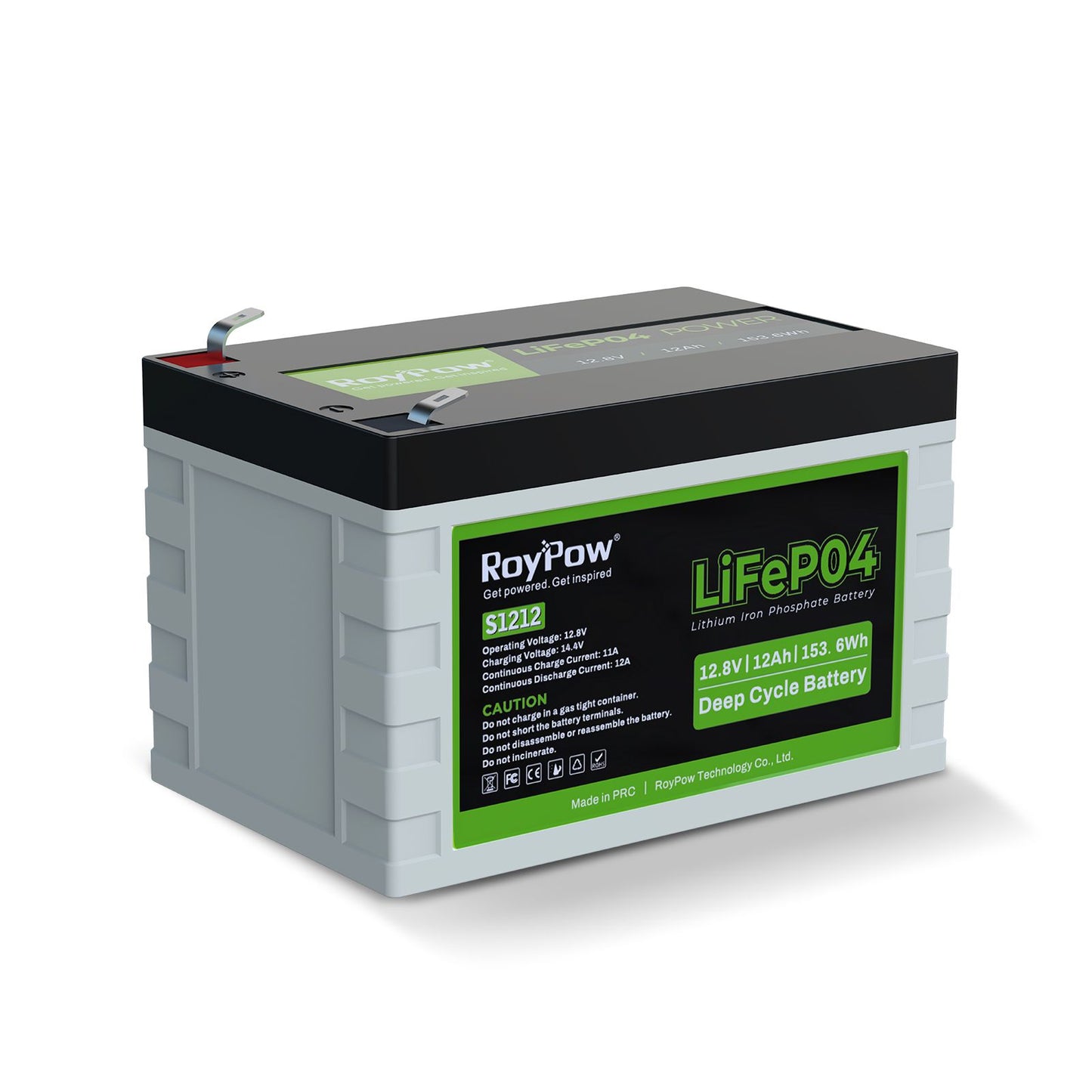 RoyPow IP65 S-Serie Batterie 12V 12Ah, LiFePO4