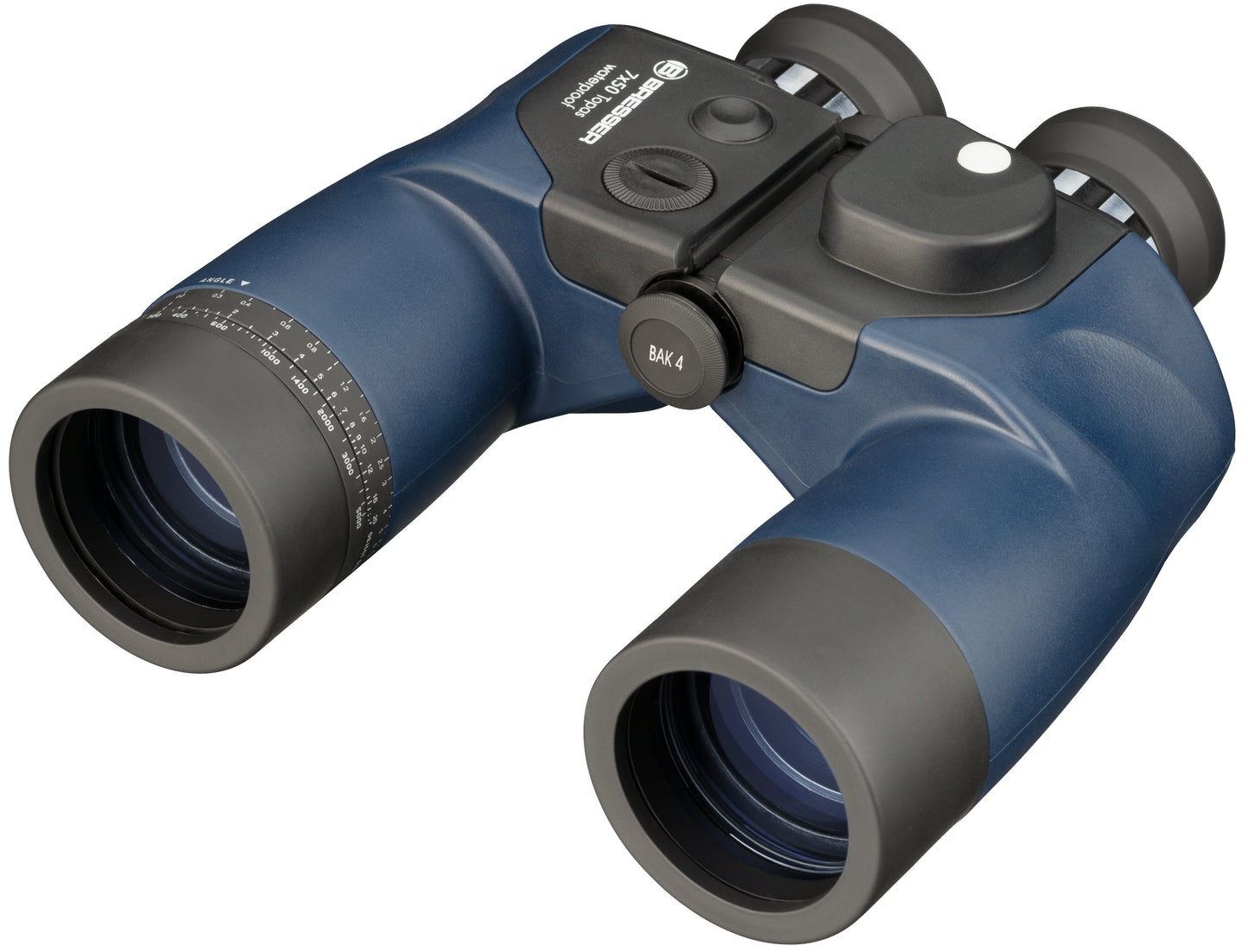 BRESSER Topas 7x50 WP/Kompass Marinefernglas – wasserdichtes Seglerfernglas mit beleuchtetem Kompass