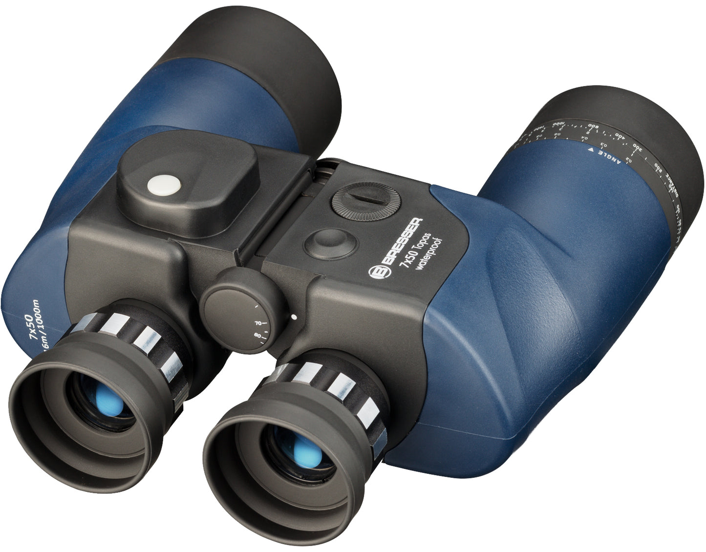 BRESSER Topas 7x50 WP/Kompass Marinefernglas – wasserdichtes Seglerfernglas mit beleuchtetem Kompass