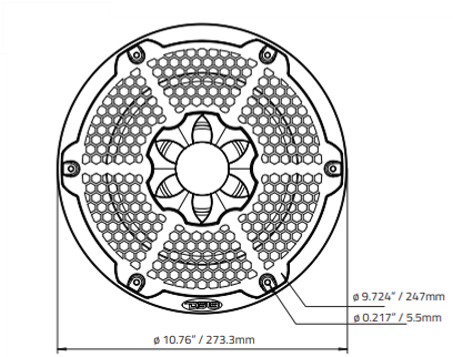 DS18 NXL-10SUB 10" Marine Subwoofer RGB LED 600W 4 Ohm