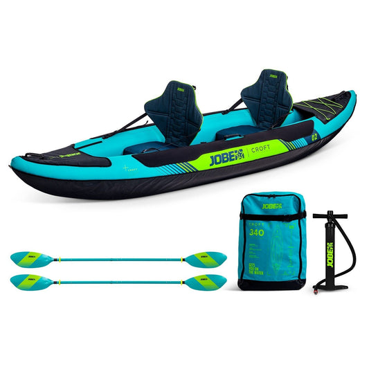 Jobe Croft 340 Kajak Set 2 Personen Luftboot mit Paddeln & Pumpe