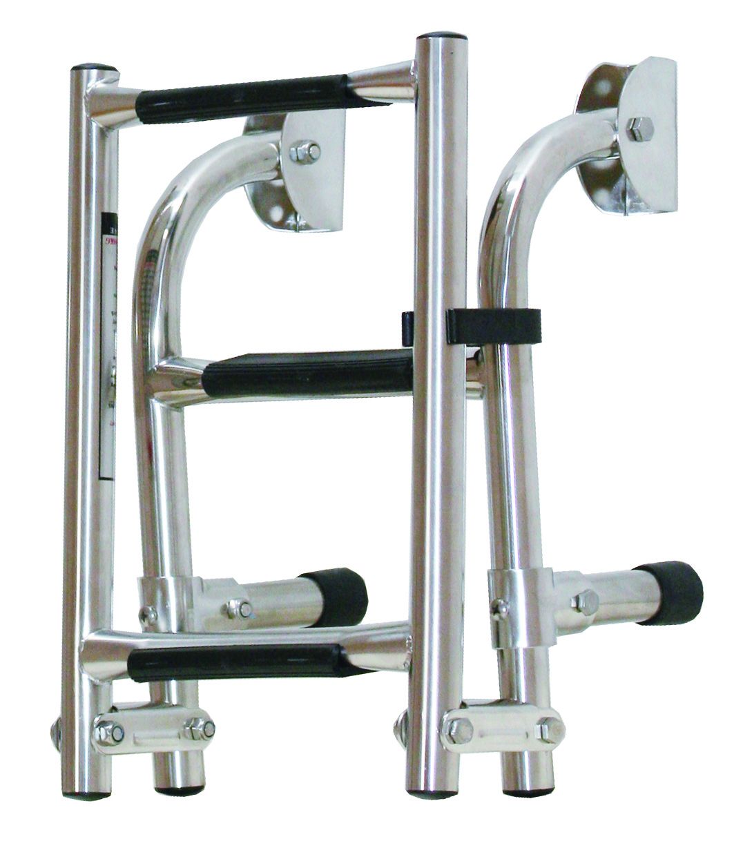 Nirosta Klappleiter mit flachen Sprossen – Breite 25 cm