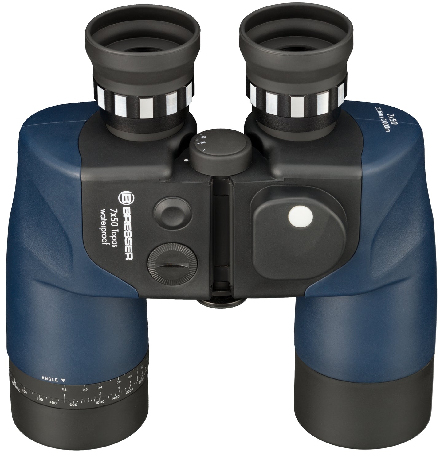 BRESSER Topas 7x50 WP/Kompass Marinefernglas – wasserdichtes Seglerfernglas mit beleuchtetem Kompass