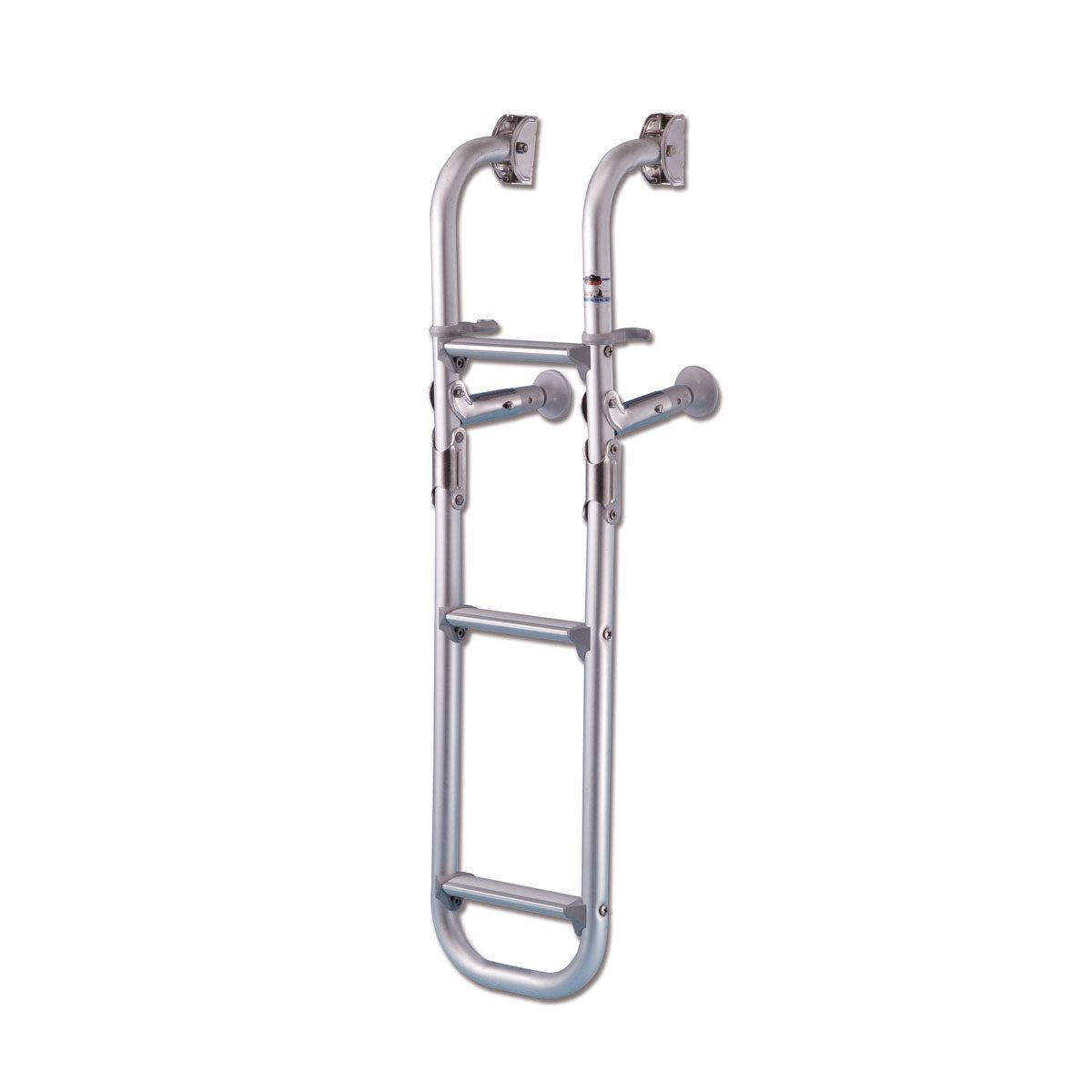 Schlauchbootleiter aus eloxiertem Aluminium 80 cm mit 2+1 Sprossen